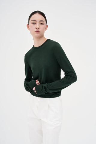 Round Neck Wool Inner _ Deep Green