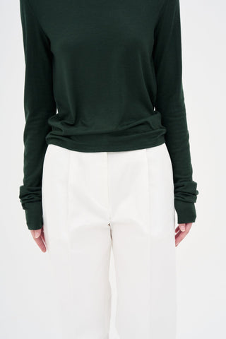 Round Neck Wool Inner _ Deep Green