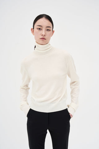 Wool Turtleneck Knit _ Cream