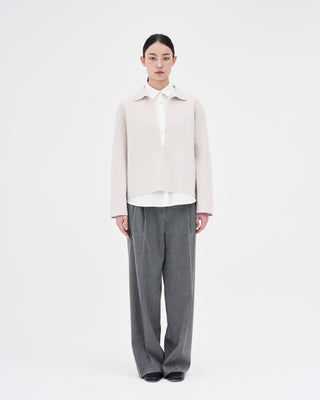 Long Slit Knit _ Cloud Dancer
