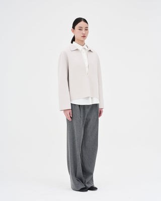 Long Slit Knit _ Cloud Dancer