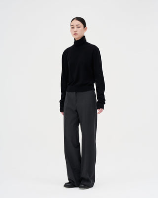 Wool Turtleneck Knit _ Black