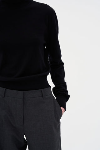 Wool Turtleneck Knit _ Black