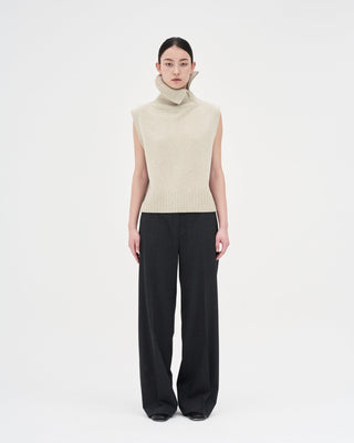 Turtleneck Vest _ Stone