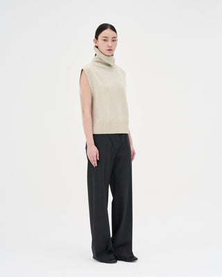 Turtleneck Vest _ Stone