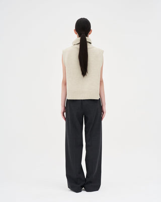 Turtleneck Vest _ Stone
