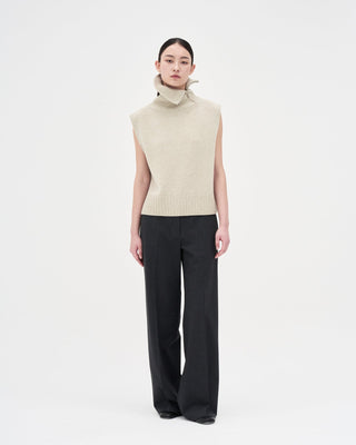 Turtleneck Vest _ Stone