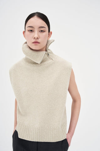 Turtleneck Vest _ Stone