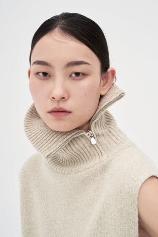 Turtleneck Vest _ Stone