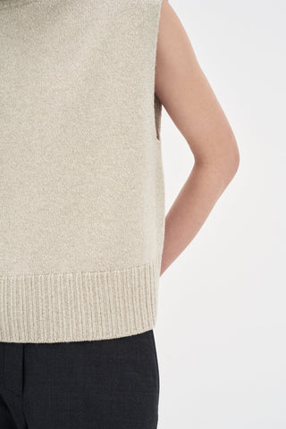 Turtleneck Vest _ Stone