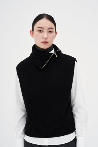 Turtleneck Vest _ Black