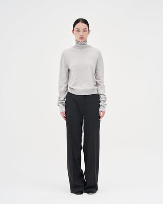 Wool Turtleneck Knit _ Light Grey
