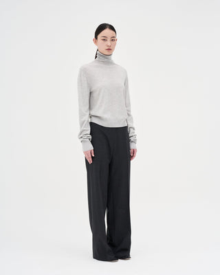 Wool Turtleneck Knit _ Light Grey