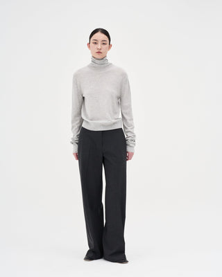 Wool Turtleneck Knit _ Light Grey