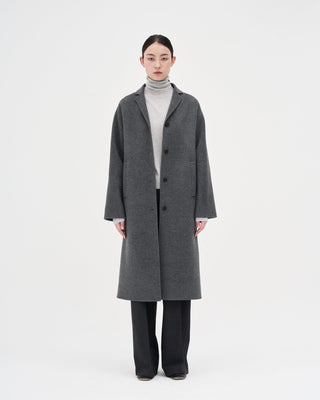 Handmade Mid-length Wool Coat _ Mid-Grey