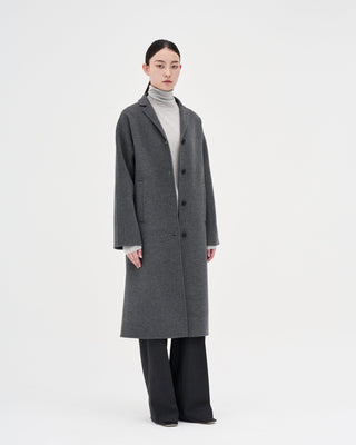Handmade Mid-length Wool Coat _ Mid-Grey