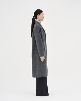 Handmade Mid-length Wool Coat _ Mid-Grey