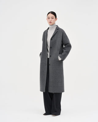 Handmade Mid-length Wool Coat _ Mid-Grey