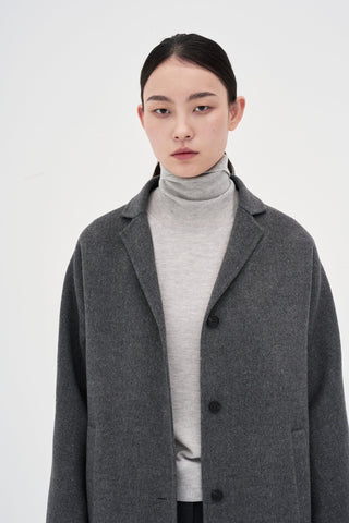 Handmade Mid-length Wool Coat _ Mid-Grey