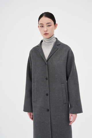 Handmade Mid-length Wool Coat _ Mid-Grey