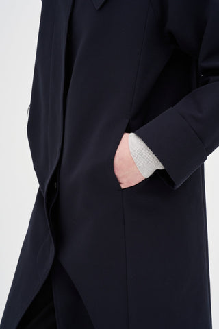 Cotton Trench Coat _ Midnight Navy