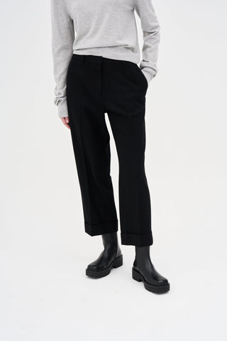 Straight Fit Trousers _ Black