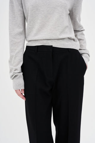 Straight Fit Trousers _ Black