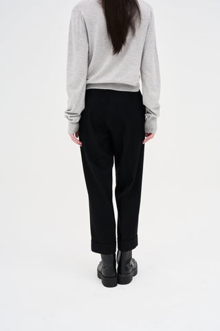 Straight Fit Trousers _ Black