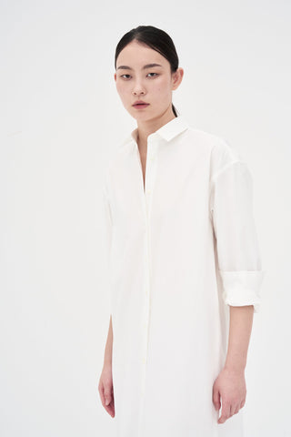 Cotton Shirt Dress _ White