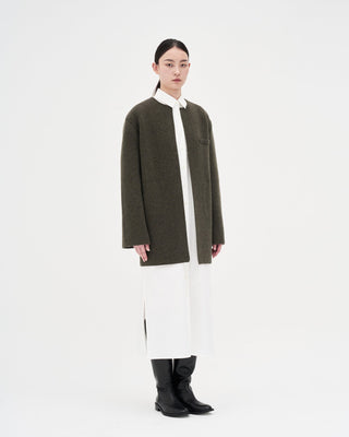 Knit Coat _ Deep Olive