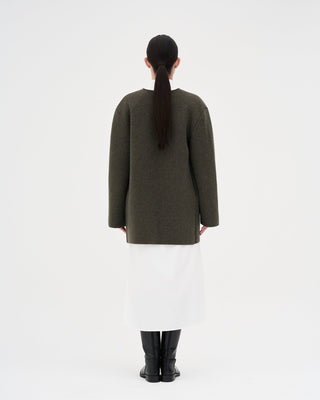 Knit Coat _ Deep Olive
