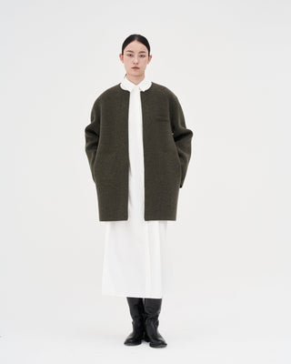Knit Coat _ Deep Olive
