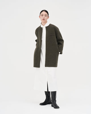 Knit Coat _ Deep Olive