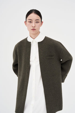 Knit Coat _ Deep Olive