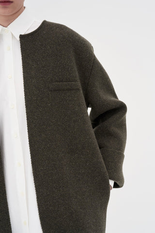 Knit Coat _ Deep Olive