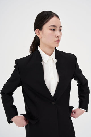 Wool Silk Maxi Coat _ Black
