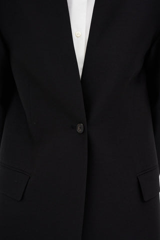 Wool Silk Maxi Coat _ Black