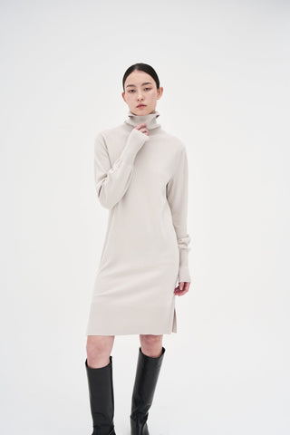 Wool Knit Dress _ Ash Grey