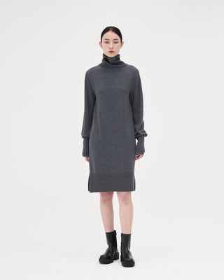 Wool Knit Dress _ Mid-Grey