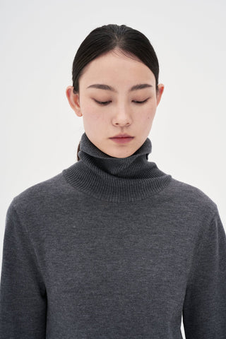 Wool Knit Dress _ Mid-Grey