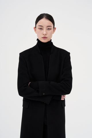 Wool Cashmere Maxi Coat _ Black
