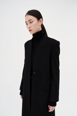 Wool Cashmere Maxi Coat _ Black
