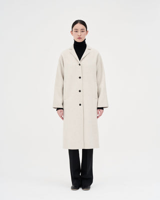 Handmade Mid-length Wool Coat _ Soft Cloud