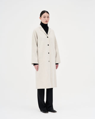 Handmade Mid-length Wool Coat _ Soft Cloud