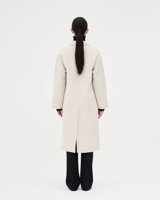 Handmade Mid-length Wool Coat _ Soft Cloud