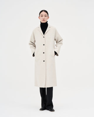 Handmade Mid-length Wool Coat _ Soft Cloud