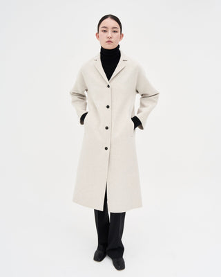 Handmade Mid-length Wool Coat _ Soft Cloud