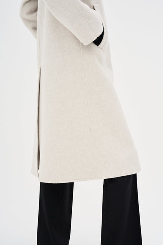 Handmade Mid-length Wool Coat _ Soft Cloud