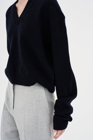 V-neck Knit _ Navy