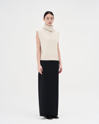 Turtleneck Vest _ Almond Milk